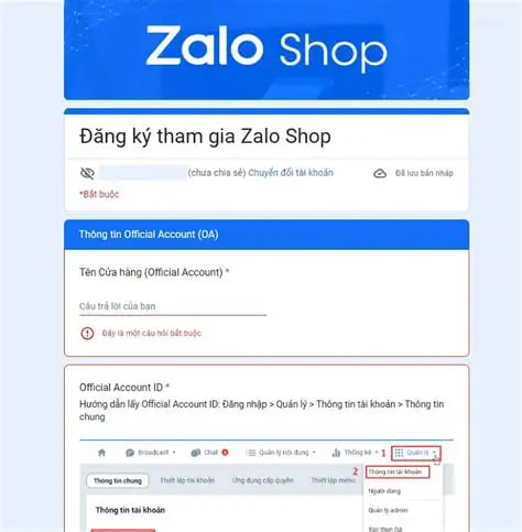 tạo zalo shop
