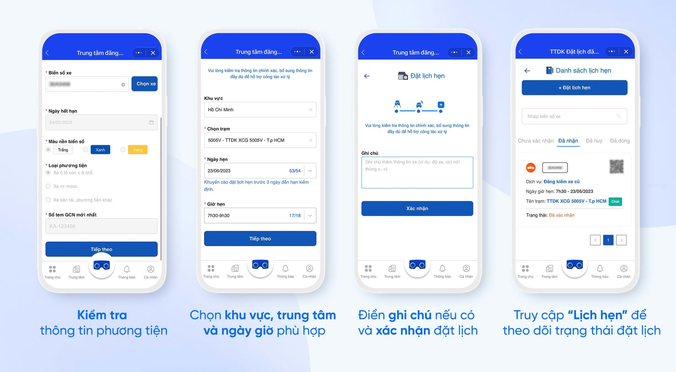 đặt lịch bảo dưỡng