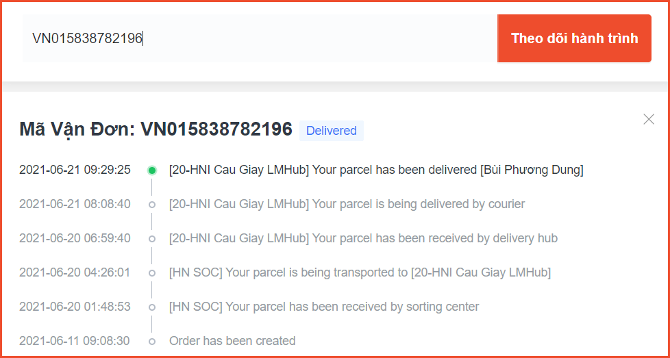 tra mã vận đơn shopee trên website
